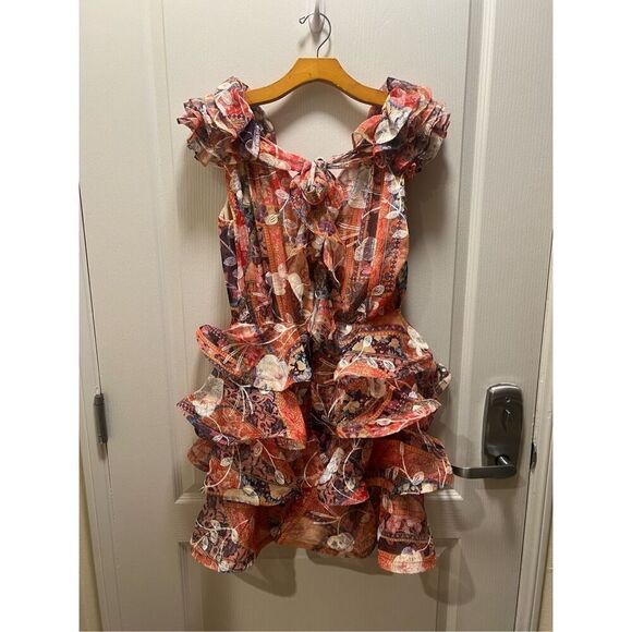 Elliatt ELECTRO RUFFLED MINI DRESS IN MULTI wedding birthday Vibe size S NWT$279 - Picture 9 of 10
